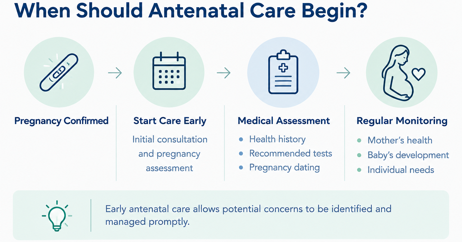 Infographic Showing When Should Antenatal Care Begin